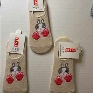 Low rise socks, New, Rabbit, Bunny, Beige